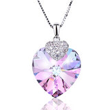 Necklace for Women Heart Shape Amethyst Crystal Pendant Necklace Fine Jewelry Choker Necklace Gift for Lady Collares