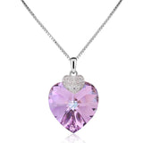Necklace for Women Heart Shape Amethyst Crystal Pendant Necklace Fine Jewelry Choker Necklace Gift for Lady Collares